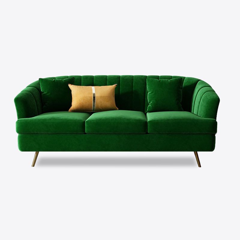 Sofá de almohada cosida con brazos inclinados para tres personas 31.5 "altura