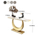 Tavolo di divano console di ferro moderno Stone Mezza Luna Console Tavolino per Hall