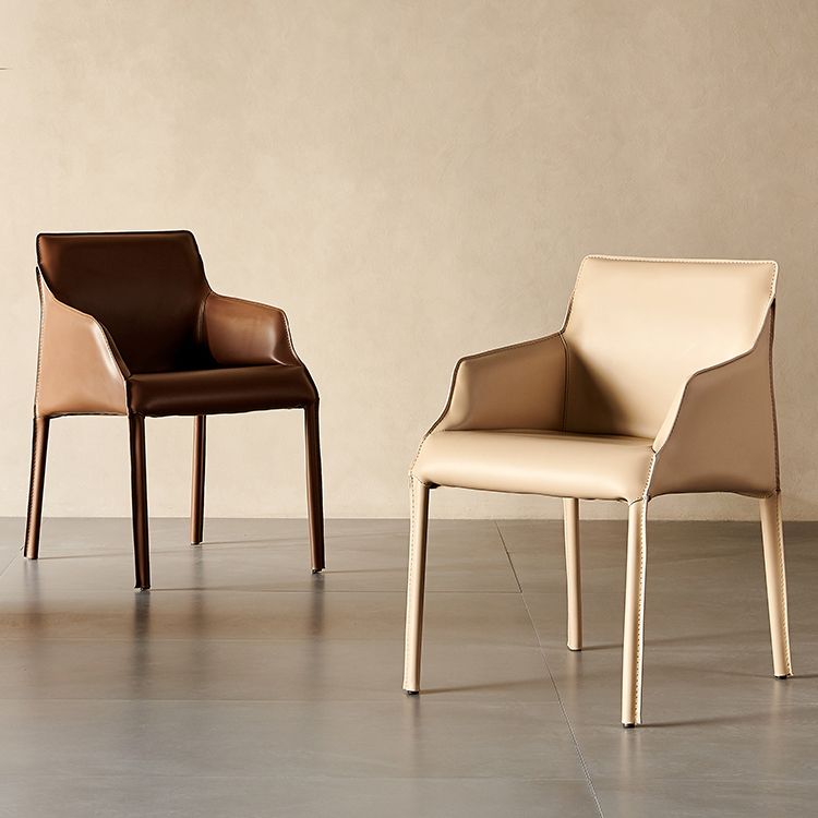 Silla de comedor tapizada para la silla de cuero de cuero para casa para casa