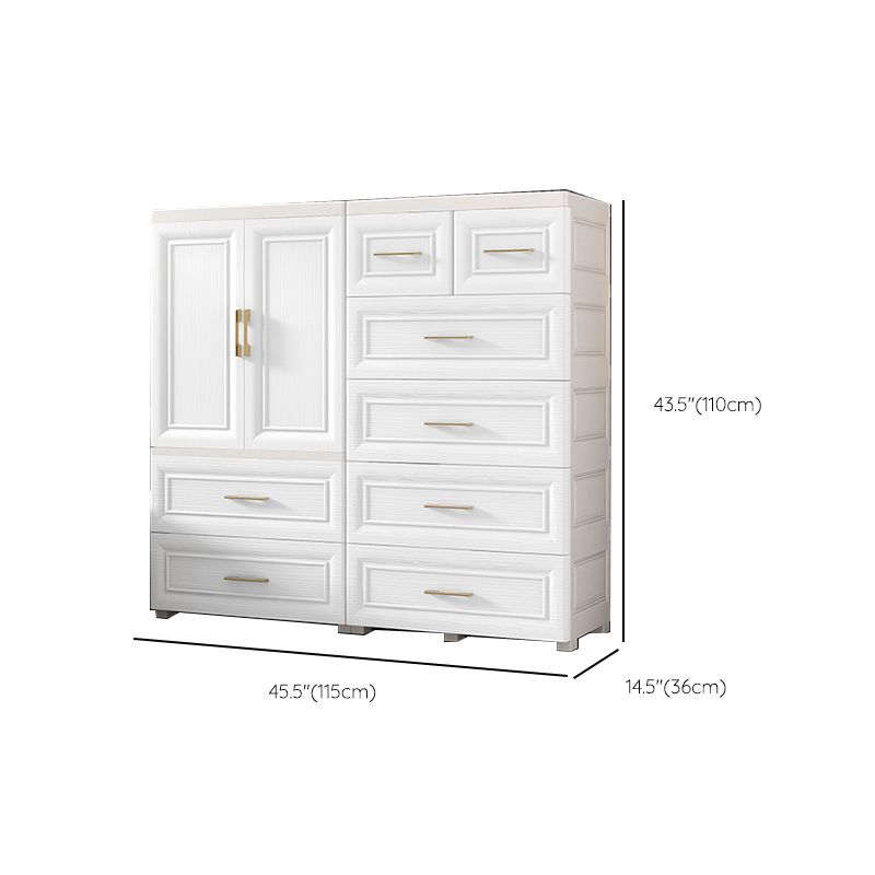 White Plastic Contemporary Storage Cabinet Interior Cabinet for Bedroom
