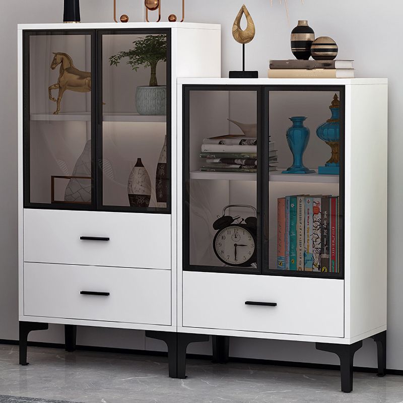 Abbattine Curio in legno a 2 porte di vetro senza illuminazione per soggiorno