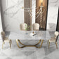Minimalist Sintered Stone Dining Room Set Standard Height with Trestle Base Dining Set Clearhalo 'Dining Room Sets' 'Dining Tables & Seating' 'dining_room_set' 'furn' 'furn_dining_room_set' 'Furniture' 'furniture_dining_room_set' 'Kitchen & Dining Furniture' 'kitchen&dining_furn' 'kitchen' 1200x1200_cad64d8b-c094-4524-b829-25ac3ee0d335