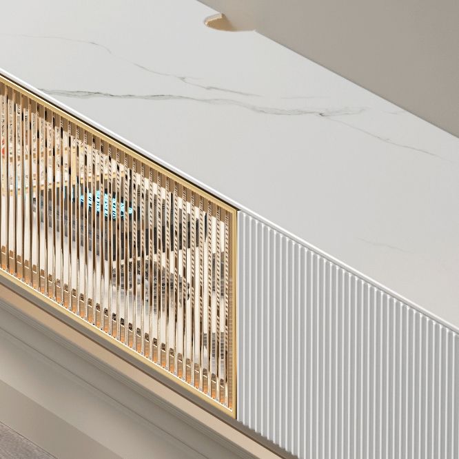 Hedendaagse tv -standaardconsole met laden drijvende tv -media -standaard