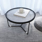 11.8" H Cross Legs Coffee Table Round Clear Glass Cocktail Table Clearhalo 'Coffee & Accent Tables' 'Coffee Tables' 'coffee_tables' 'furn' 'furn_coffee_tables' 'Furniture' 'Living Room Furniture' 1200x1200_cad7412a-b15c-4c1a-819a-32a77d224a99