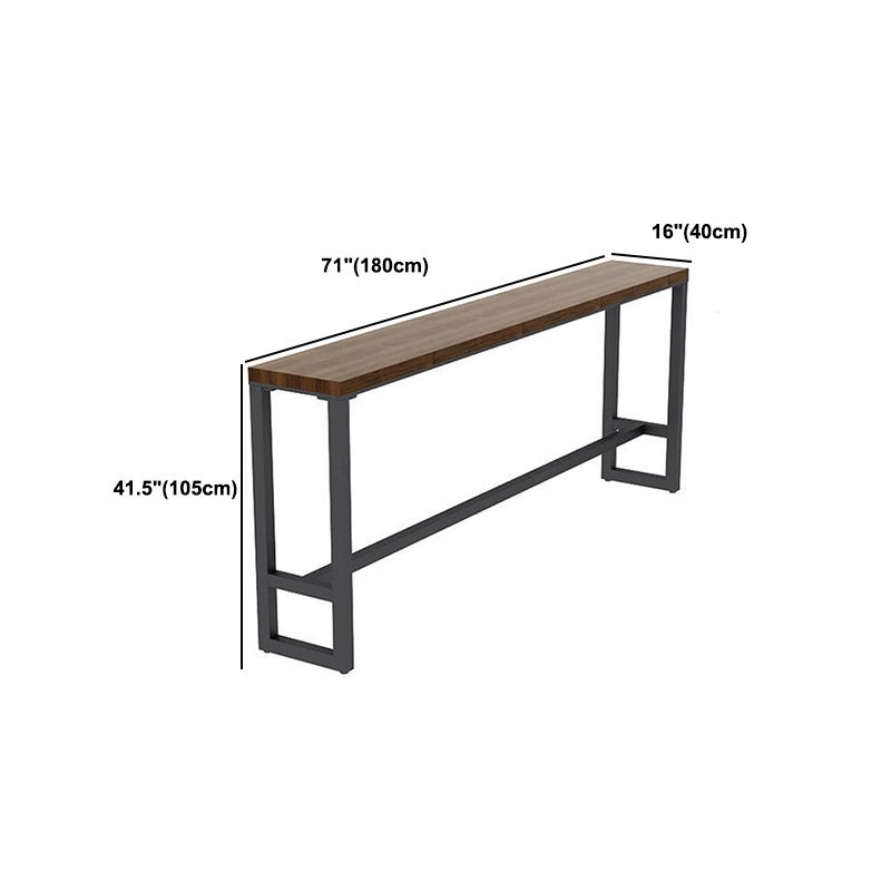 Industrial Style 1/2/3/5 Pieces Bar Table Set Rectangle Bar Table with High Wood Stools Clearhalo 'Bar Furniture' 'furn' 'furn_home_bar_bar_sets' 'Furniture' 'Home Bars & Bar Sets' 'home_bar_bar_sets' 'Kitchen & Dining Furniture' 1200x1200_cad7c5e2-7d5b-4dec-9f92-73ea3b912240