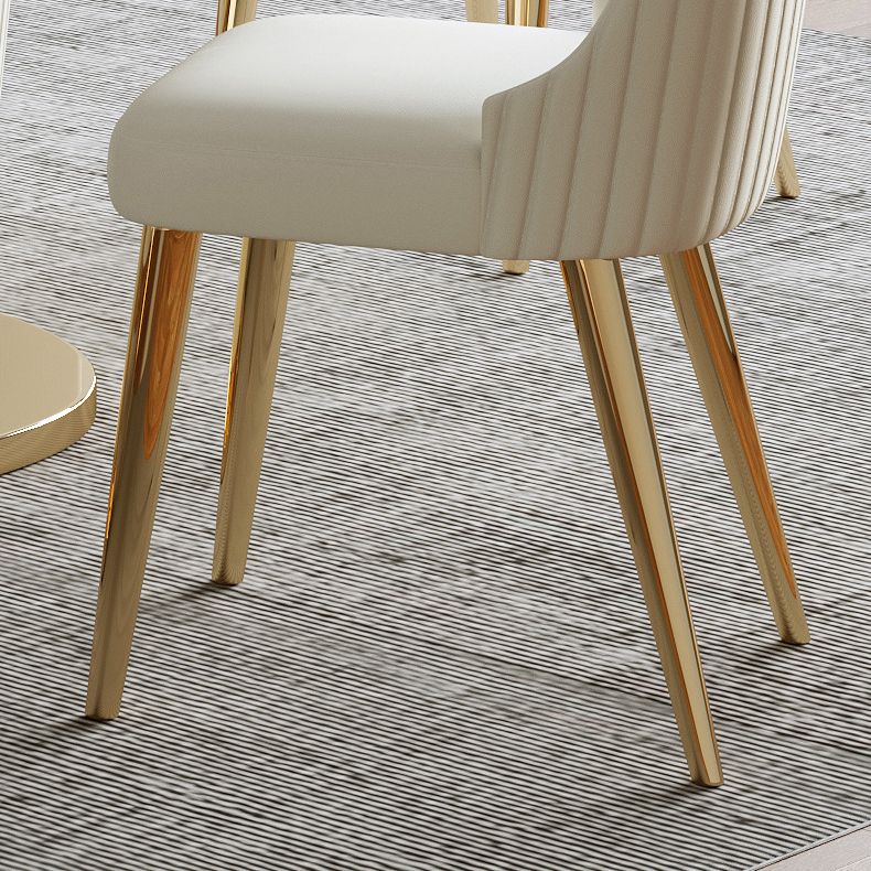 Glam Sintered Stone White Dining Room Set with Round Table Dining Table Furniture Clearhalo 'Dining Room Sets' 'Dining Tables & Seating' 'dining_room_set' 'furn' 'furn_dining_room_set' 'Furniture' 'furniture_dining_room_set' 'Kitchen & Dining Furniture' 'kitchen&dining_furn' 'kitchen' 1200x1200_cad7cef7-583a-493a-80af-e6d203cc2467