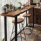 Brown Modern Style Bar Table Solid Wood and Iron Kitchen Bar Table Clearhalo 'Bar Furniture' 'Bar Tables' 'bar_tables' 'furn' 'furn_bar_tables' 'Furniture' 'furniture_bar_tables' 'Kitchen & Dining Furniture' 1200x1200_cad802a5-de55-46ff-acc2-a1ad85b357cd