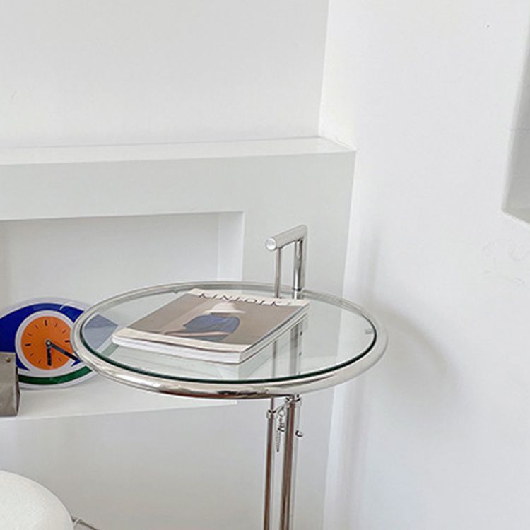 Modern Glass Top Abstract Round Living Room Accent Side Table Clearhalo 'Coffee & Accent Tables' 'End & Side Tables' 'end_side_tables' 'furn' 'furn_end_side_tables' 'Furniture' 'Living Room Furniture' 1200x1200_cad80b06-d153-4044-a1bf-8c64997ec586