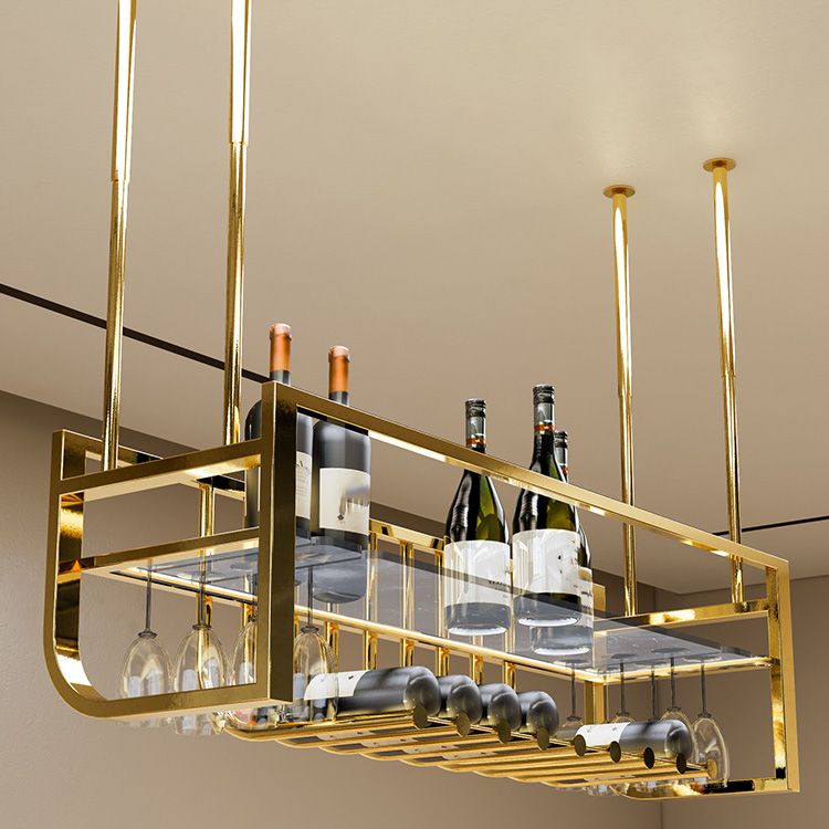 Luxe hangende wijnfleshouder metalen keukenwijn rack fles