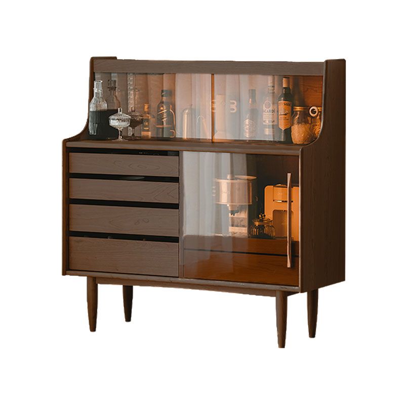 Portes en verre de style moderne Table buffet en bois massif avec 5 tirages