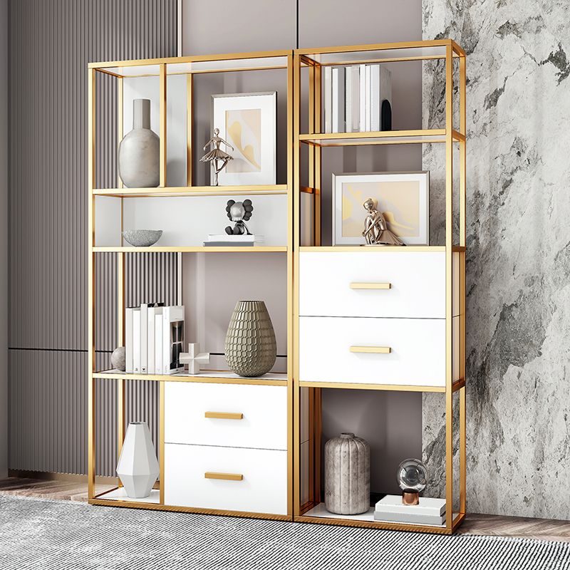 78.74"H Bookshelf Contemporary Style Bookcase with 2 Drawers for Home Office Clearhalo 'Bookcases' 'furn' 'furn_bookcases' 'Furniture' 'furniture_bookcases' 'Office Furniture' 1200x1200_cadcb47d-c656-40ac-80c0-3efc26e71611