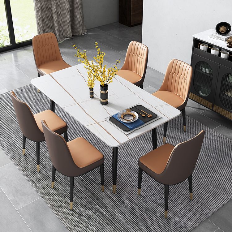 Metal Dining Room Side Chair Modern Style Parsons Armless Dining Chairs Clearhalo ' kitchen&dining_furn' 'Dining Chairs' 'Dining Tables & Seating' 'dining_chair' 'furn' 'furn_dining_chair' 'Furniture' 'furniture_dining_chair' 'Kitchen & Dining Furniture' 'kitchen' 1200x1200_cadd0635-bb3b-4a66-94b7-60e865301d38