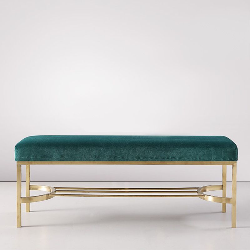 Modern Rectangle Velvet Bench Foam Solid Color Bench for Kitchen Clearhalo 'Benches' 'Chairs & Seating' 'furn' 'furn_benches' 'Furniture' 'Living Room Furniture' 1200x1200_cadd98f1-a286-4c5a-b639-b6388a4366ac