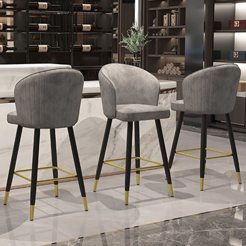 Glam Velvet Bar Stool Backrest Counter Stool for Bristol with Metal Legs Clearhalo 'Bar Furniture' 'Bar Stools' 'bar_stools' 'furn' 'furn_bar_stools' 'Furniture' 'Kitchen & Dining Furniture' 1200x1200_cade1627-b728-4cb6-b266-bb3f71cbba47
