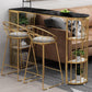 Low Back Indoor Counter Stools Glam Upholstered Footrest Counter Height Stool