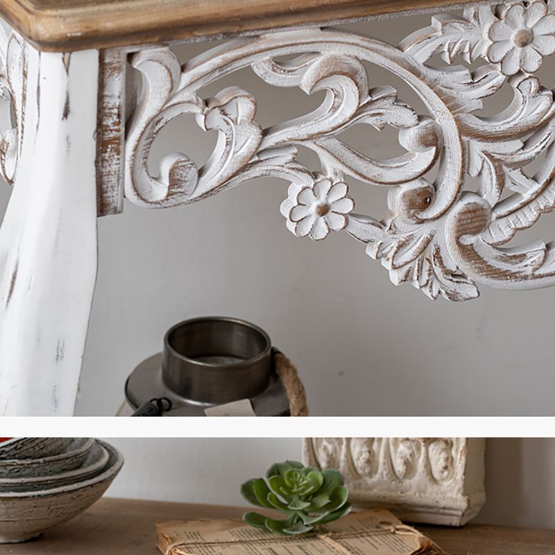 Rectangle Shape French Country Console Table White Wood Sofa Table Clearhalo 'Console Tables' 'console_tables' 'Entry & Mudroom Furniture' 'furn' 'furn_console_tables' 'Furniture' 1200x1200_cadf583a-1995-464c-9793-1a8f40f7e6ae