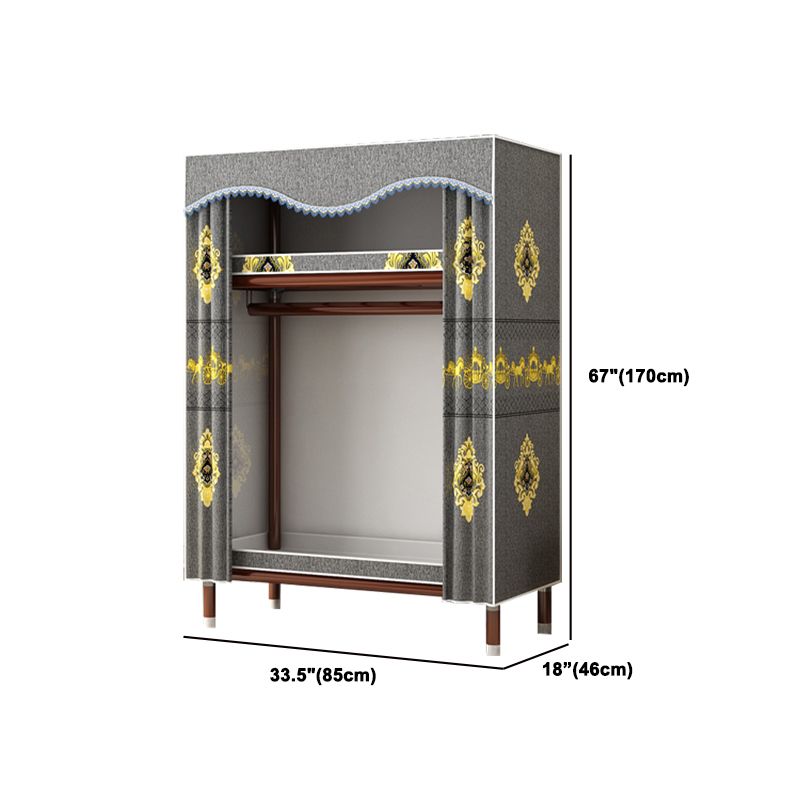 Modern Style Wardrobe Armoire Steel Frame Wardrobe for Bedroom Clearhalo 'Armoires & Wardrobes' 'armoires_wardrobes' 'Bedroom Furniture' 'furn' 'furn_armoires_wardrobes' 'Furniture' 1200x1200_cadfdbc9-da6e-4cfe-8c8c-6d98a87ffd1a