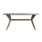 Ensemble de salle à manger moderne, Table et chaises en pierre frittée, avec cadre en bois massif, 1/4/5/7 pièces