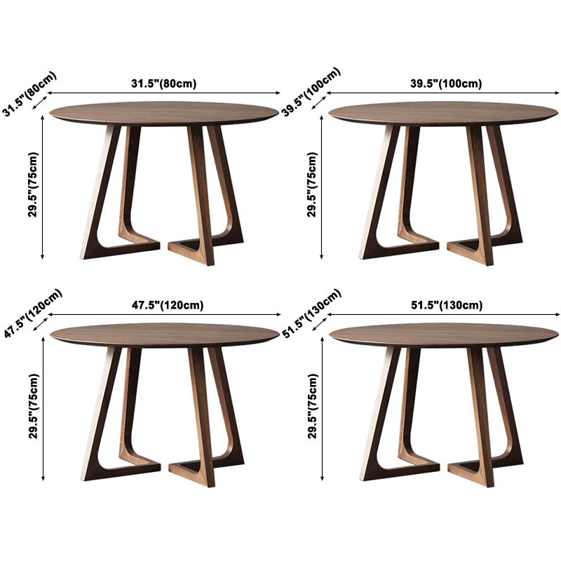 Solid Wood Round Dining Table Modern Contemporary Kitchen Wood Table with Double Pedestal Clearhalo ' dining_table' 'Dining Tables & Seating' 'Dining Tables' 'Furniture' 'furniture_dining_table' 'Kitchen & Dining Furniture' 'kitchen&dining_furn' 'kitchen' 'kitchen_dining_table' 1200x1200_cae077bb-370f-4a9f-befc-3d2d0627a901