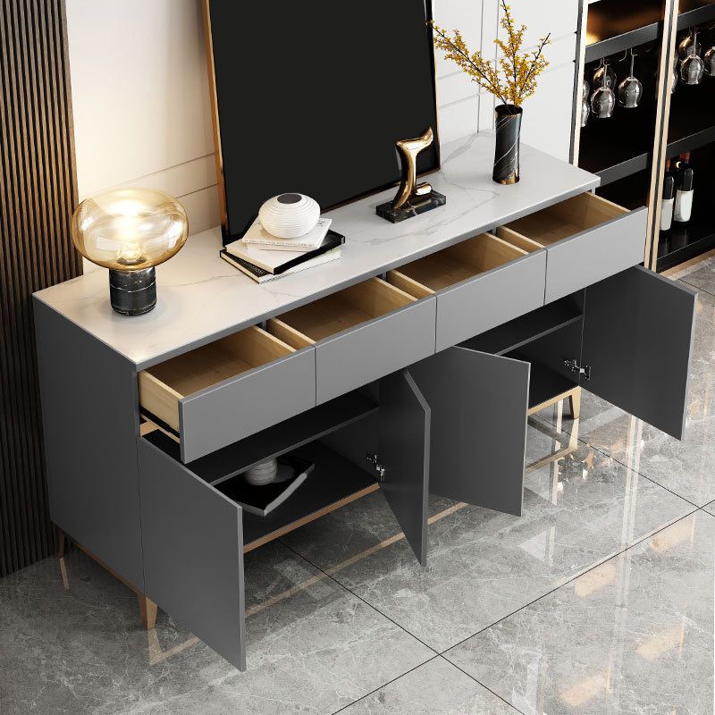 Modern Sideboard Buffet Cabinets Buffet Table with 4-Drawer and 4-Door Clearhalo 'buffet_sideboard' 'Buffets & Sideboards' 'furn' 'furn_buffet_sideboard' 'Furniture' 'Kitchen & Dining Furniture' 1200x1200_cae1463f-4cd9-432c-a973-fc7657c635c3
