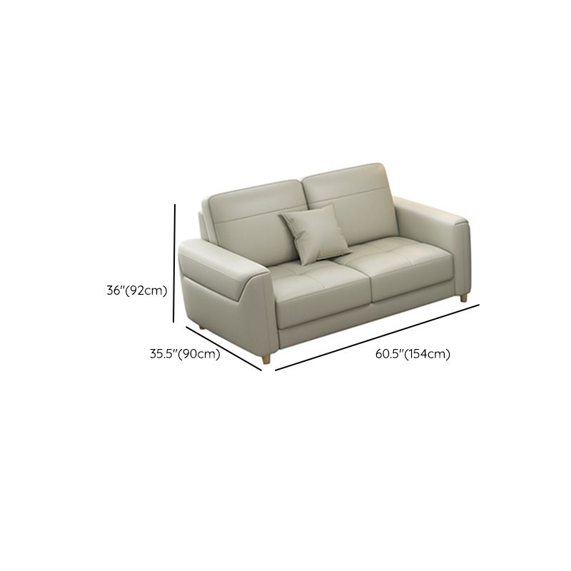 Canapé en cuir glamour contemporain avec oreillers de boîtier siège pour le salon