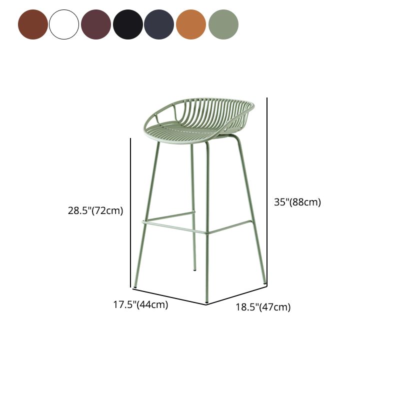 Modern Armless Backrest Counter Stool Iron Cashier Bar Stool with Seat and Pedal Clearhalo 'Bar Furniture' 'Bar Stools' 'bar_stools' 'furn' 'furn_bar_stools' 'Furniture' 'furniture_bar_stools' 'Kitchen & Dining Furniture' 1200x1200_cae30b13-0c3b-4d72-8149-5c6d08fe4d22