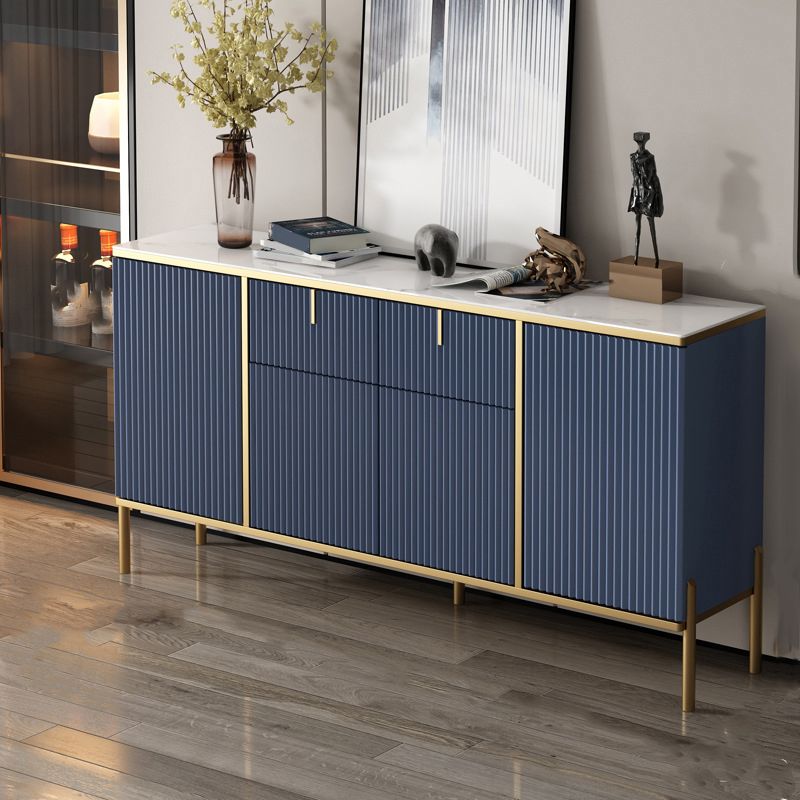 Glam Style Buffet Sideboard Sintered Stone Top Server with Door and Drawer for Home Use Clearhalo 'buffet_sideboard' 'Buffets & Sideboards' 'furn' 'furn_buffet_sideboard' 'Furniture' 'Kitchen & Dining Furniture' 1200x1200_cae4957e-bbf3-40a7-9ab1-01a5197d0b23