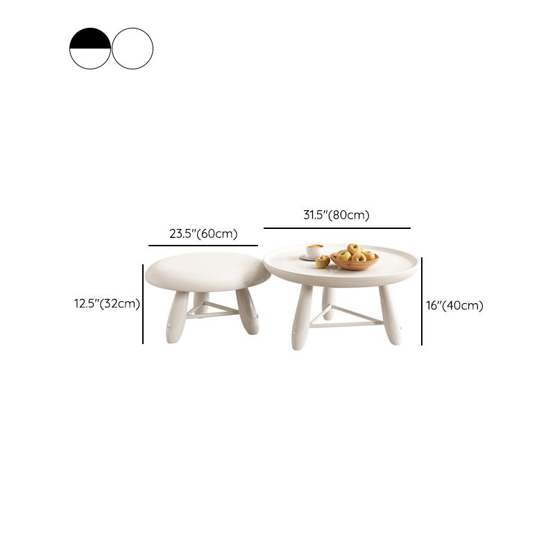 White Contemporary Oval and Round Wood Coffee Table with Drawer Clearhalo 'Coffee & Accent Tables' 'Coffee Tables' 'coffee_tables' 'furn' 'furn_coffee_tables' 'Furniture' 'Living Room Furniture' 1200x1200_cae59283-aaa7-4607-92fe-564c8fb75f31