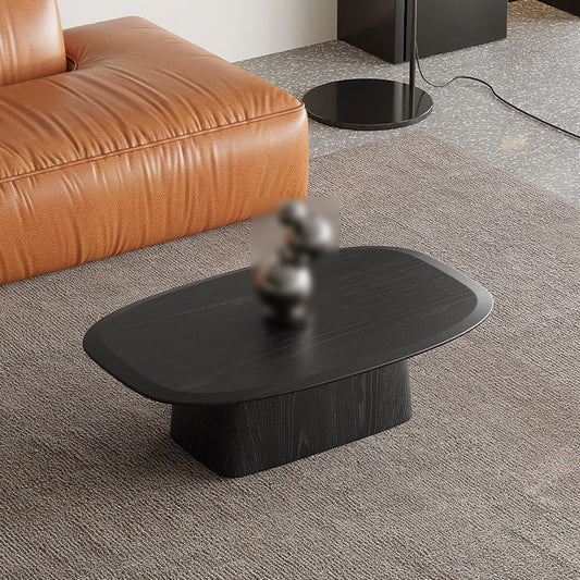 Tavolino da caffè piedistallo tavolo da caffè in legno nero