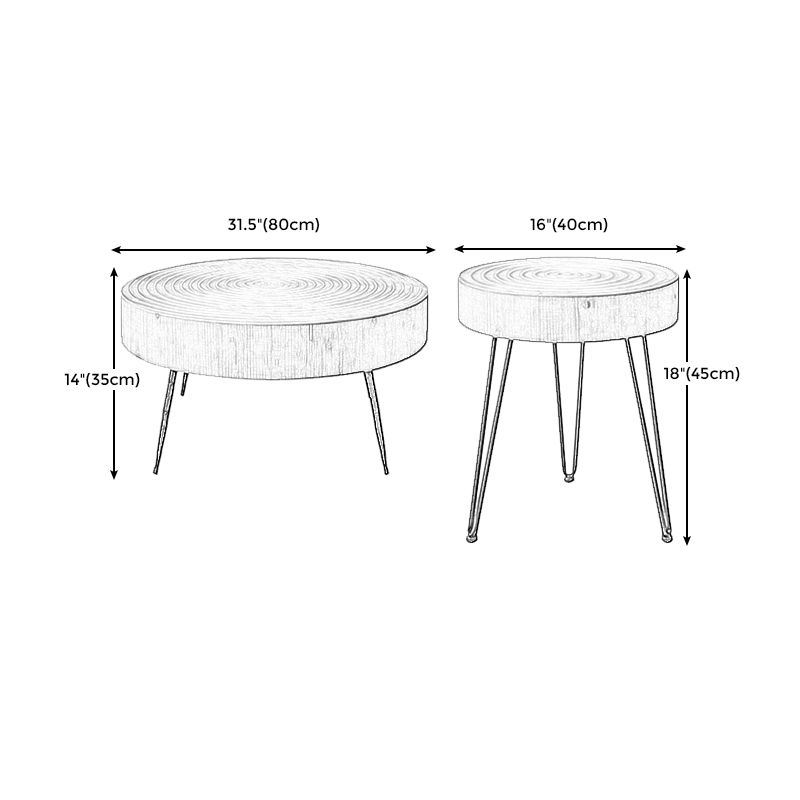 3 Legs Round Natural Finish Coffee Table Rustic Wooden Coffee Table Clearhalo 'Coffee & Accent Tables' 'Coffee Tables' 'coffee_tables' 'furn' 'furn_coffee_tables' 'Furniture' 'furniture_coffee_tables' 'Living Room Furniture' 1200x1200_cae91349-c70f-424c-924a-61d2b1613b59
