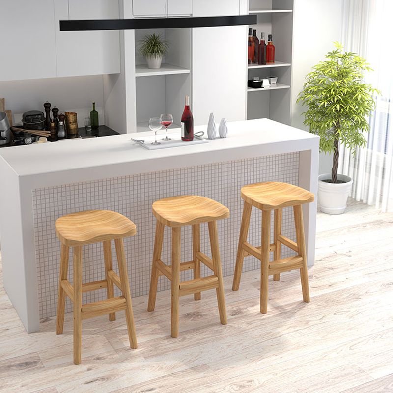 Solid Wood Modern Bar Stool Saddle Seat Backless Indoor Stool with Wood Legs Clearhalo 'Bar Furniture' 'Bar Stools' 'bar_stools' 'furn' 'furn_bar_stools' 'furniture_bar_stools' 'Kitchen & Dining Furniture' 'kitchen&dining_furn' 'kitchen' 'kitchen_furn' Furniture' 1200x1200_cae9c717-4315-44b9-8de0-18217a3013be