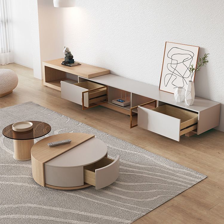 Modernism TV Console Solid Wood Media Console TV Stand with Drawer Clearhalo 'furn' 'furn_tv_stands_entertainment_centers' 'Furniture' 'Living Room Furniture' 'TV Stands & Entertainment Centers' 'TV Stands & Media Storage Furniture' 'tv_stands_entertainment_centers' 1200x1200_cae9c9d1-4cd2-428d-b87d-b279268e9f05