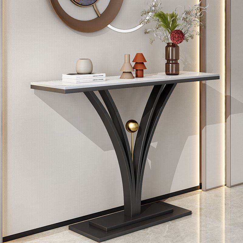 Rettangolo per console di ardesia Hall/metallo resistente a graffi Tabella 31,5 "di altezza