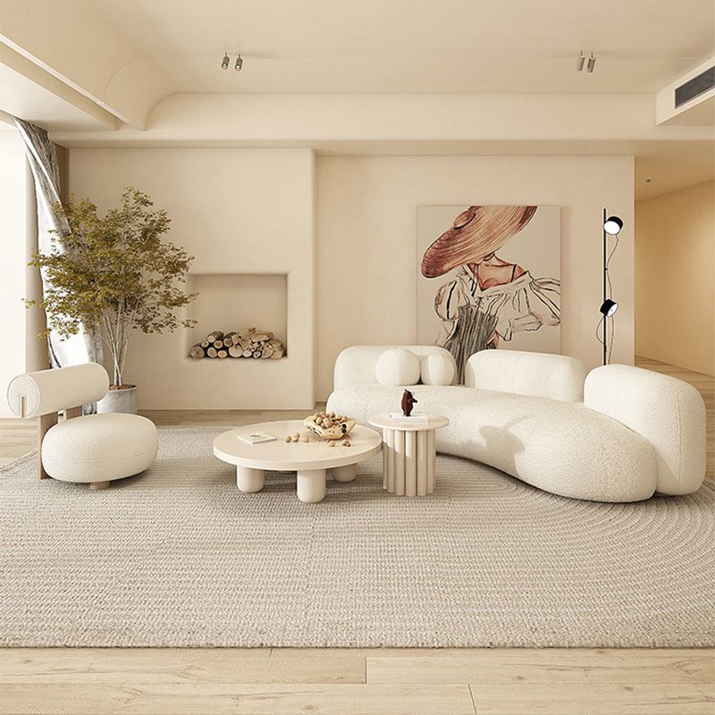 31.49" Wide Wool Curved Sofa Armless Sofa for Living Room, Apartment Clearhalo 'furn' 'furn_sofas' 'Furniture' 'Living Room Furniture' 'Sofa' 'sofas' 1200x1200_caeae770-4f67-47f2-a34e-f4d6ac3b04be