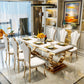 Traditional Luxury Marble Dining Table Rectangle Table with Metal Base in Gold Clearhalo ' dining_table' 'Dining Tables & Seating' 'Dining Tables' 'furn' 'furn_dining_table' 'Furniture' 'furniture_dining_table' 'Kitchen & Dining Furniture' 'kitchen&dining_furn' 'kitchen' 'kitchen_dining_table' 1200x1200_caeb11d4-6ef1-4096-b372-356ff314e5f0