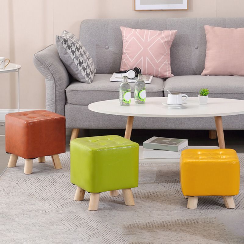 Water Resistant Pouf Tufted Whole Colored Square Faux Leather Pouf Stool Clearhalo 'furn' 'furn_ottomans_poufs' 'Furniture' 'Living Room Furniture' 'Ottomans & Poufs' 'ottomans_poufs' 1200x1200_caeb1309-c652-4199-b4c0-e74a13206f59