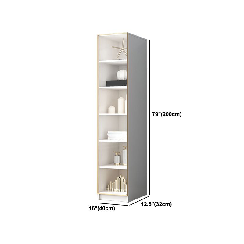 Modern Engineered Wood Bookshelf Standard Closed Back Vertical Bookcase with Doors