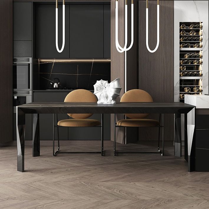 Modern Style Sintered Stone Dining Table Black Rectangle Kitchen Table with 4 Legs Clearhalo ' dining_table' 'Dining Tables & Seating' 'Dining Tables' 'furn' 'furn_dining_table' 'Furniture' 'furniture_dining_table' 'Kitchen & Dining Furniture' 'kitchen&dining_furn' 'kitchen' 'kitchen_dining_table' 1200x1200_caeb7d92-6267-4240-b39d-97109cc63597
