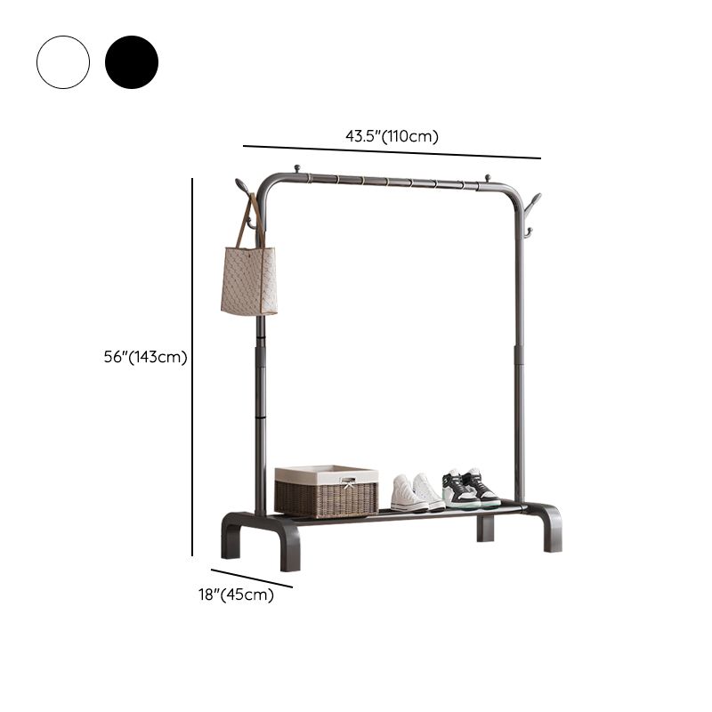Contemporary Metal Coat Rack Storage Shelving Coat Rack with Coat Hooks Clearhalo 'Entry & Mudroom Furniture' 'furn' 'furn_hall_tree_coat_racks' 'Furniture' 'Hall Trees & Coat Racks' 'hall_tree_coat_racks' 1200x1200_caeff3a3-a26b-41f5-b1ca-ae6cfc6c8eb0