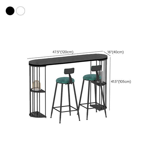 Industrial Bar Dining Table Oval Counter Height Dining Table for Kitchen