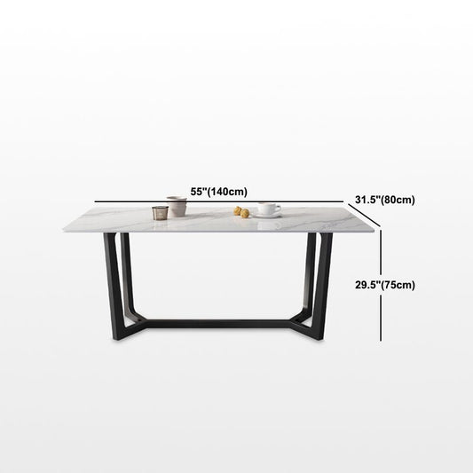Tavolo da pranzo bianco rettangolare set 1/4/5/7 PC tavolo da pranzo e sedie in pietra sinterizzata moderna