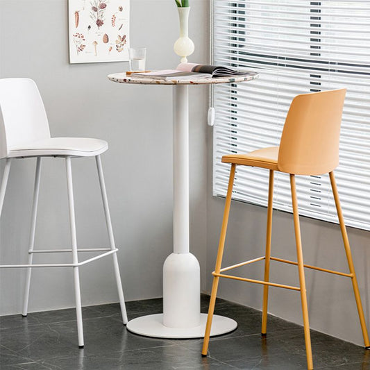 Industrial Bar Dining Table Fixed Bistro Bar Height Cocktail Table with Metal Base Clearhalo 'Bar Furniture' 'Bar Tables' 'bar_tables' 'furn' 'furn_bar_tables' 'Furniture' 'Kitchen & Dining Furniture' 1200x1200_caf309bb-53ad-4ab5-bd33-8735f0bda8bf