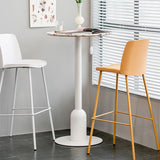 Industrial Bar Dining Table Fixed Bistro Bar Height Cocktail Table with Metal Base Clearhalo 'Bar Furniture' 'Bar Tables' 'bar_tables' 'furn' 'furn_bar_tables' 'Furniture' 'Kitchen & Dining Furniture' 1200x1200_caf309bb-53ad-4ab5-bd33-8735f0bda8bf