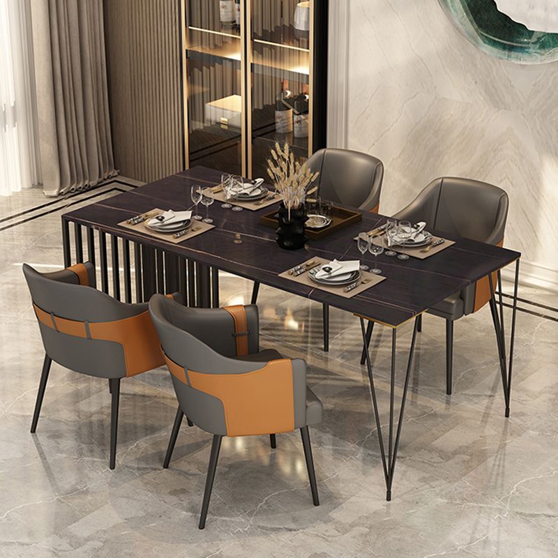 Nordic Metal Dining Room Arm Chairs Leather Dining Side Chair for Restaurant Clearhalo ' kitchen&dining_furn' 'Dining Chairs' 'Dining Tables & Seating' 'dining_chair' 'furn' 'furn_dining_chair' 'Furniture' 'furniture_dining_chair' 'Kitchen & Dining Furniture' 'kitchen' 1200x1200_caf3105c-0236-45c5-9e69-0509e4712203