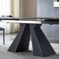 Modern Gray Dining Table Rectangle Sintered Stone Dining Table with Metal Base Clearhalo ' dining_table' 'Dining Tables & Seating' 'Dining Tables' 'furn' 'furn_dining_table' 'Furniture' 'furniture_dining_table' 'Kitchen & Dining Furniture' 'kitchen&dining_furn' 'kitchen' 'kitchen_dining_table' 1200x1200_caf3f07f-5b7d-4653-88df-5ceaf2b37db1