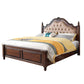 Panel Solid Color Bed Frame Solid Wood Bed Frame with Headboard