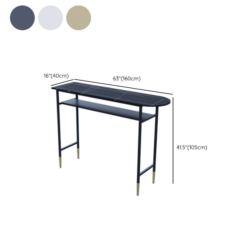 1/3 Pieces Glam Rectangle Sintered Stone Top Counter Table with High Stools