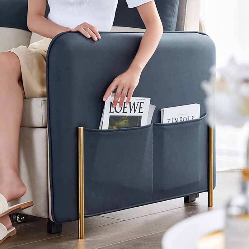 Faux Leather Sofa Bed Contemporary Sofa with Pillows for Bonus Room