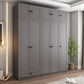 Contemporary Grey Wardrobe Armoire Engineered Wood Wardrobe Closet