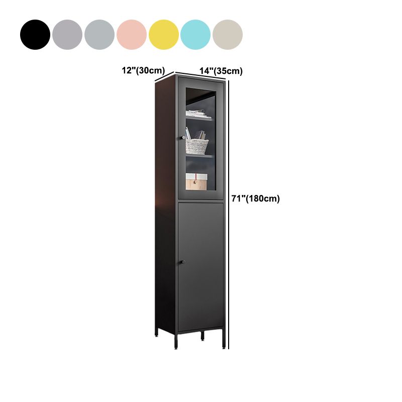 71"H Closed Metal Bookshelf Nordic Home Office Rectangular Bookcase Clearhalo 'Bookcases' 'furn' 'furn_bookcases' 'Furniture' 'Office Furniture' 1200x1200_caf600a9-e2a9-4bba-af1e-ea4b12f19a23